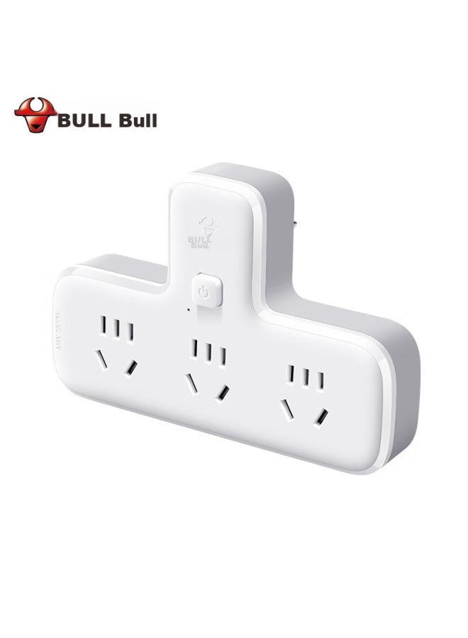 Bull Power Strip/3-in-1 Socket Adapter/power Converter Suitable For Bedroom, Kitchen 3-outlet Master Switch Power Strip Gn-9603k - Image 5