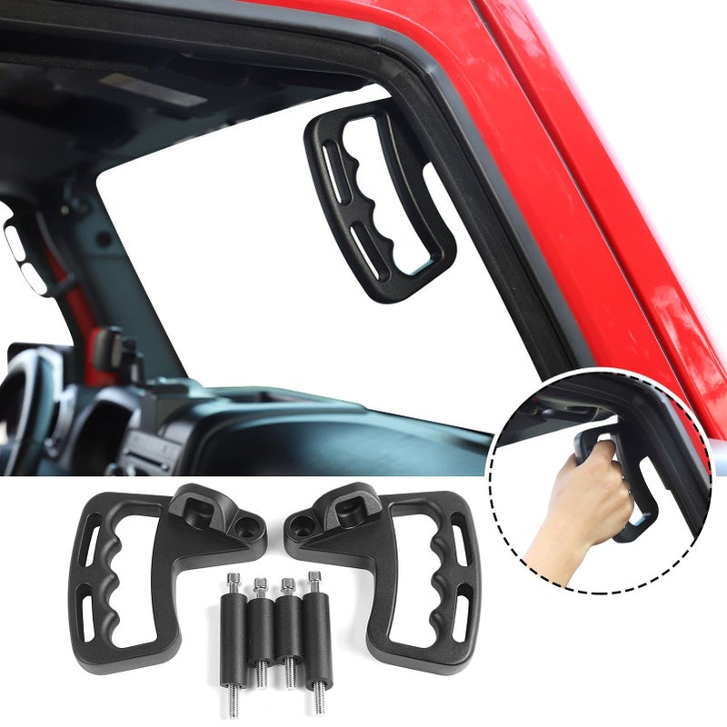 JeCar Front & Rear Aluminum Grab Handles Grip Handle Grab Bars for Jeep Wrangler JK JKU Sports Sahara Freedom Rubicon X & Unlimited X 2 Door 4 Door 2007-2018 - Image 2