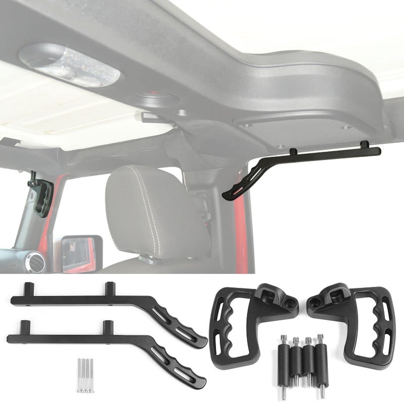 JeCar Front & Rear Aluminum Grab Handles Grip Handle Grab Bars for Jeep Wrangler JK JKU Sports Sahara Freedom Rubicon X & Unlimited X 2 Door 4 Door 2007-2018 - Image 5