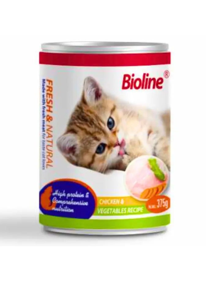 Bioline Canned Cat Food 375g - [Flavor - Chicken & Vegetables] 5pcs - Image 2