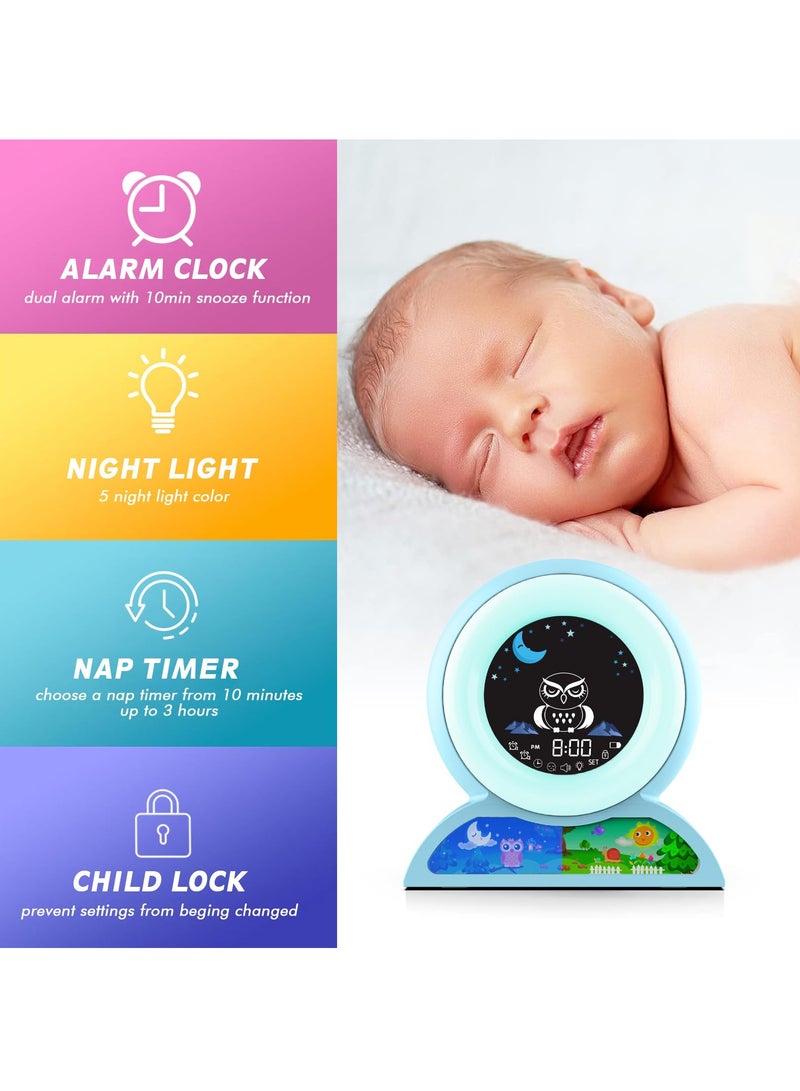SYOSI Alarm Clock for Kids, Digital Alarm Clock for Toddlers, Wake up Clock with Night Light for Boys Girls Bedrooms, Toddlers Sleep Training Clock, NAP Timer - Image 2