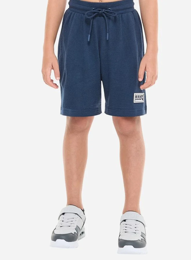 victor and jane Victor And Jane Boys Textured Polo T-Shirt and Patch Detail Shorts Set