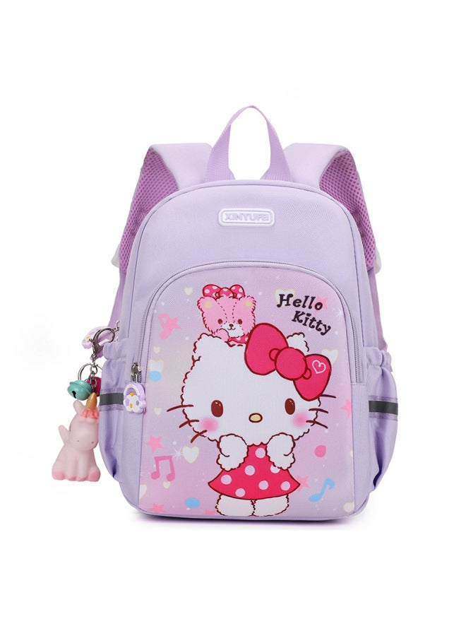 Kindergarten Schoolbag 3-6 Years Old Girls' Small Class Boys' And Girls' Lightweight Children's Backpack Cartoon Bag Baby Backpack-Colors:PURPLE KITTY CAT-size:No Accessories - Image 1