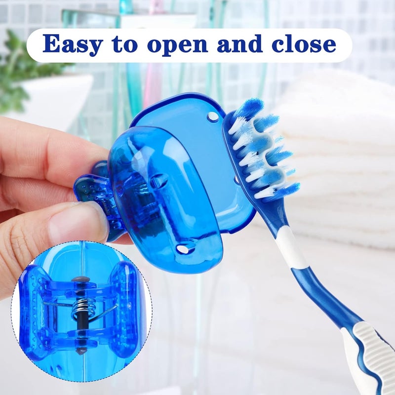 Eaezerav Eaezerav 4 Pack Toothbrush Covers Portable Plastic Toothbrush Head Case for Travel Business Camping School Home - Image 3