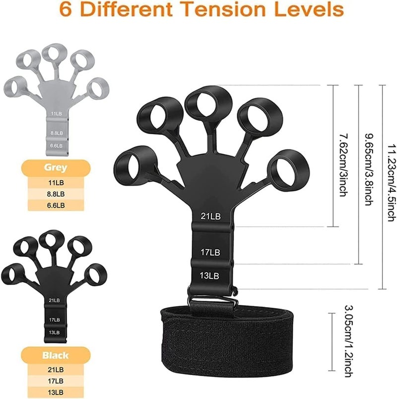 Derovan Finger Strengthener – 6 Resistance Levels, Silicone Hand Exerciser for Finger Flexion & Extension, Forearm & Wrist Training - Image 2