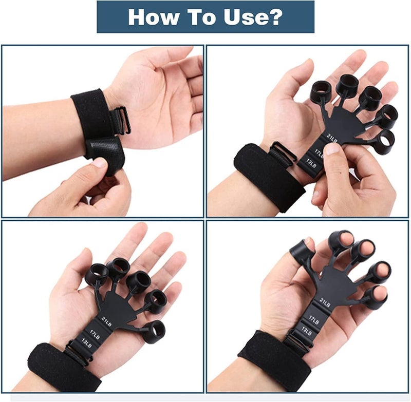 Derovan Finger Strengthener – 6 Resistance Levels, Silicone Hand Exerciser for Finger Flexion & Extension, Forearm & Wrist Training - Image 4