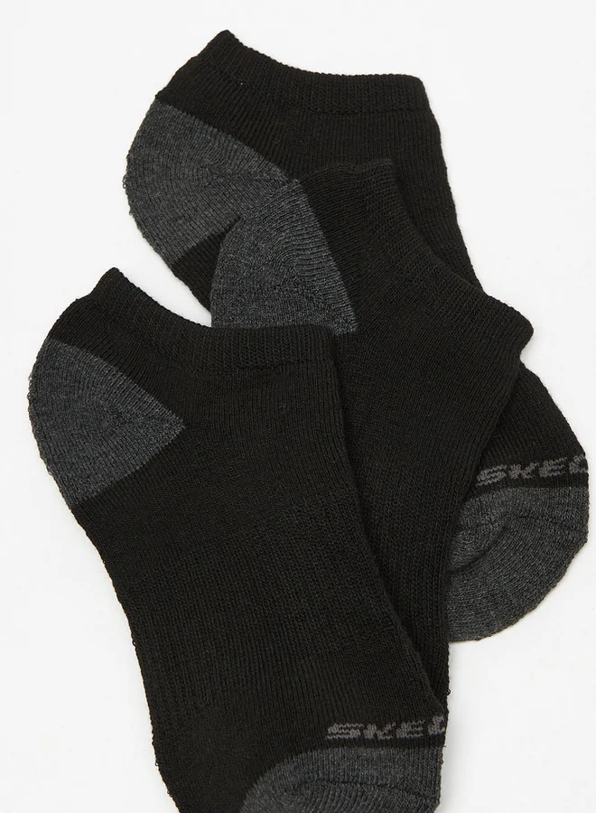 SKECHERS  Solid Ankle Length Sports Socks - Set of 3  | Best Price UAE