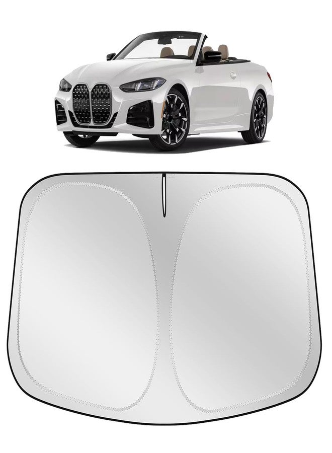 XHRING واقي شمس للزجاج الأمامي من XHRING، متوافق مع سيارات BMW الفئة الرابعة 440i، 430i، 428i، 435i، 420i، M4 330i موديلات 2021-2023، 2024، 2025. ملحقات السيارة: غطاء واقي من الشمس للزجاج الأمامي. - Image 1