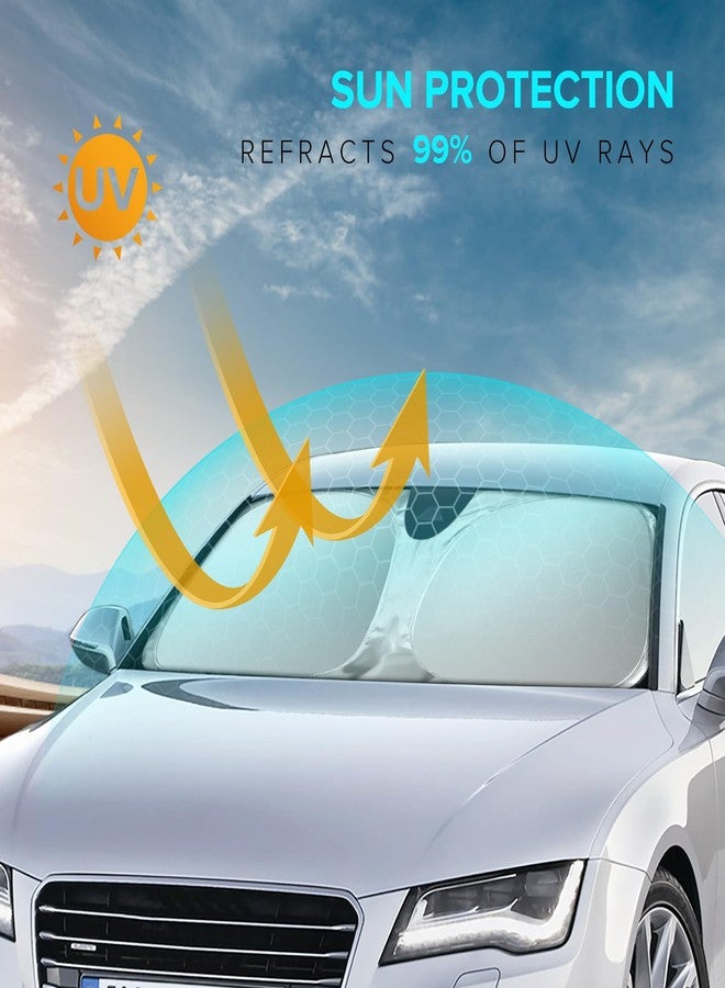 XHRING واقي شمس للزجاج الأمامي من XHRING، متوافق مع سيارات BMW الفئة الرابعة 440i، 430i، 428i، 435i، 420i، M4 330i موديلات 2021-2023، 2024، 2025. ملحقات السيارة: غطاء واقي من الشمس للزجاج الأمامي. - Image 2