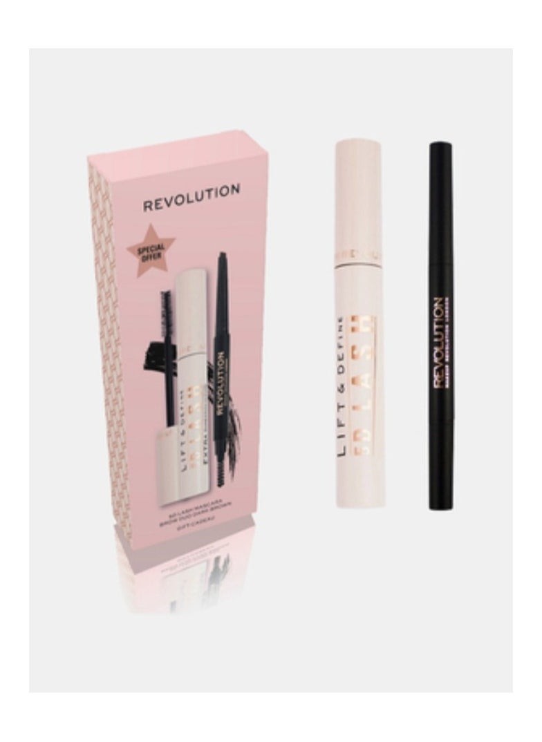 REVOLUTION Gift Set of 5D Lash Mascara (1296496) & Duo Brow Dark Brown Pencil (1708326  - Image 2