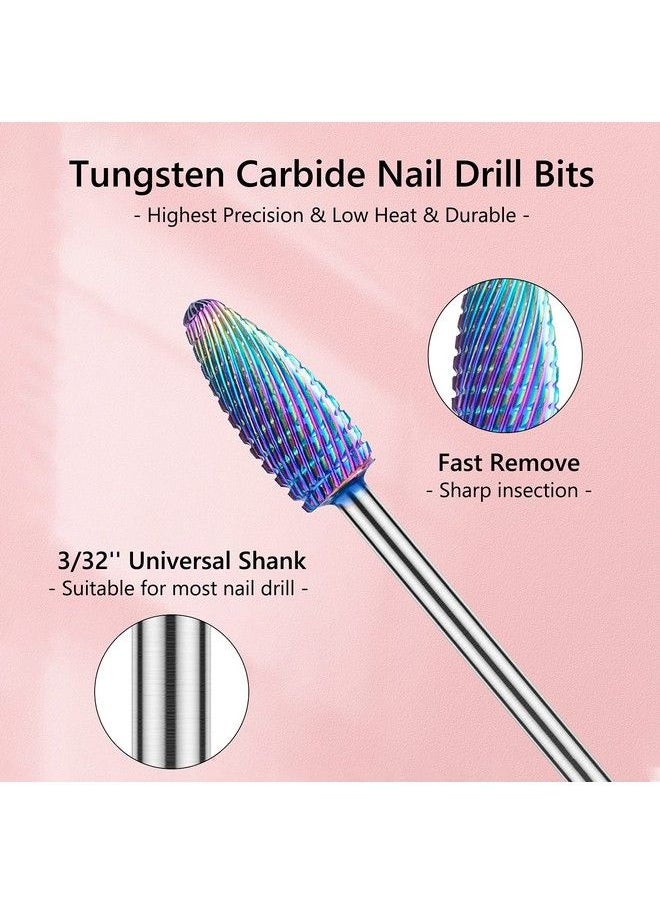 MelodySusie - Nail Drill Bits Set 10Pcs Tungsten Carbide Nail Bits For Nail Drill Efile 3/32 Inch Bits Manicure Pedicure Remover Tools For Acrylic Gel Nails Salon Home Nail Care Supplies Colorful - Image 1