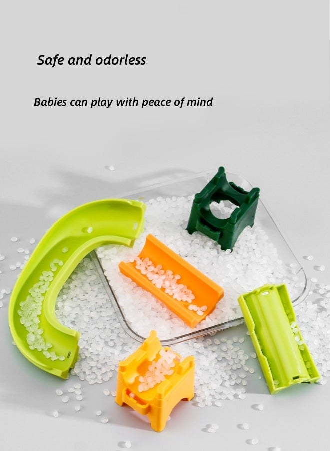 ألعاب المسارات، مسار منحدر لسيارات اللعب، عربة قطار ديناصور لتسلق التلال، مجموعة ألعاب بناء كرات ملونة، مع 8 كرات صغيرة ومسارات مختلفة، هدايا للأطفال من سن 3 سنوات فما فوق (تلة الديناصورات) - Image 5