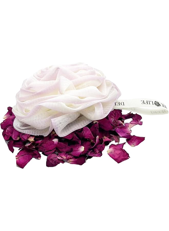 The Bros Premium Natural Dried Red Rose Petals, Dried Flowers With Shower Puff, For Rose Petal Bath, Weddings, Candle & Soap Making, Diy Crafts, Home Decor, Aromatherapy, Floral Arrangements, 50g - Image 1