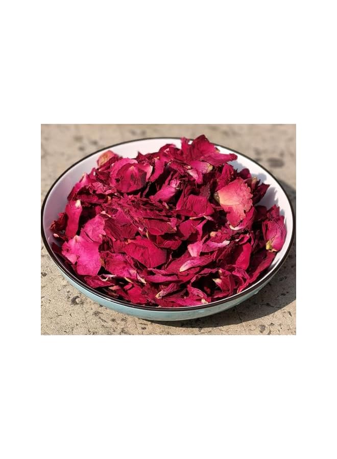 The Bros Premium Natural Dried Red Rose Petals, Dried Flowers With Shower Puff, For Rose Petal Bath, Weddings, Candle & Soap Making, Diy Crafts, Home Decor, Aromatherapy, Floral Arrangements, 50g - Image 2