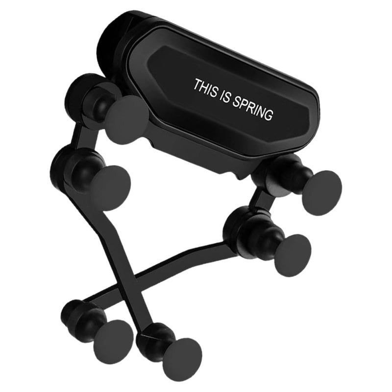 Universal Car Phone Mount Holder 7 Point Support Air Vent Clip Dashboard Cradle Black - Image 2
