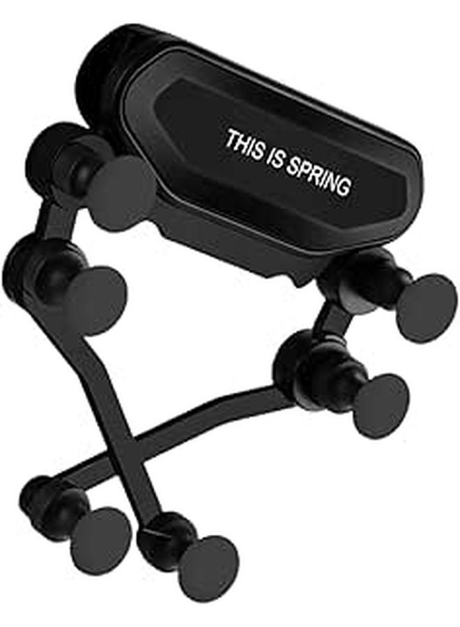 Universal Car Phone Mount Holder 7 Point Support Air Vent Clip Dashboard Cradle Black - Image 1