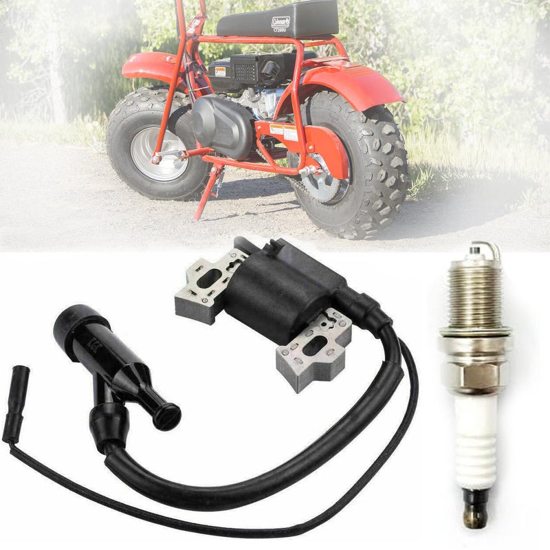 Chikia CT200U Mini Bike Ignition Coil Spark Plug Compatible with Coleman CT200U EX Predator 212cc 196cc 224cc Honda GX160 GX200 55 65 HP