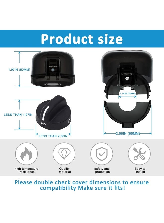 Babepai أغطية مقابض الموقد لسلامة الأطفال - عبوة 5 قطع تصميم مزدوج مفاتيح مطور من بابيباي حجم عالمي لأغطية مقابض الغاز للموقد لحماية الأطفال من المخاطر - Image 2