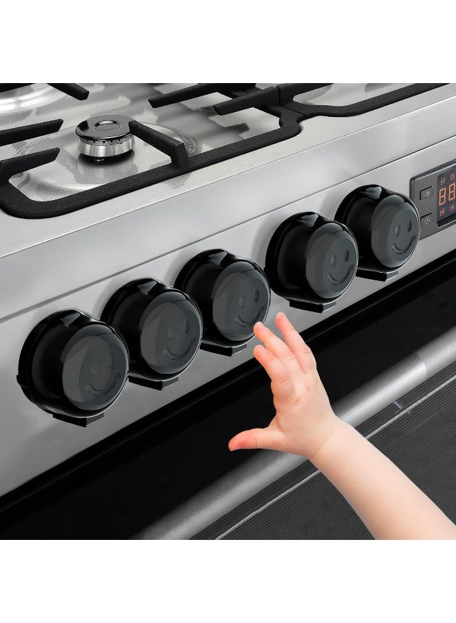 Babepai أغطية مقابض الموقد لسلامة الأطفال - عبوة 5 قطع تصميم مزدوج مفاتيح مطور من بابيباي حجم عالمي لأغطية مقابض الغاز للموقد لحماية الأطفال من المخاطر - Image 1