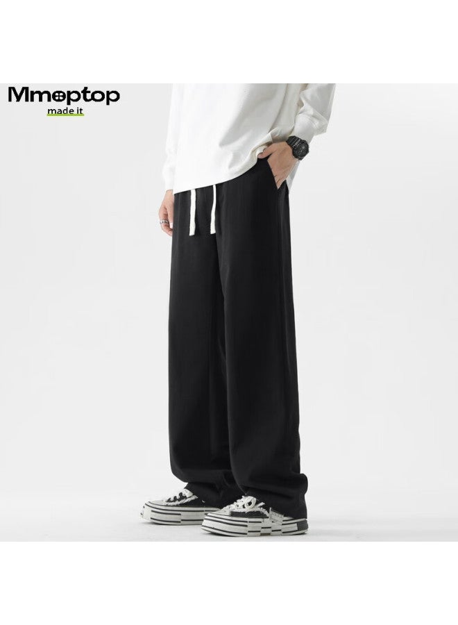 Mmoptop Three-needle Pure Cotton Pants For Men, Autumn And Winter Breathable Slim-fit Straight-leg Casual Trousers Mxxk36 Off-white XL - Image 5