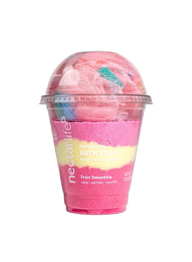 Nectar Life Coconut Milk Bath Soak, Salt Bath, Adult Bubble Bath, Natural Detox Foaming Body Soak, Foot Soak, Vegan Body Skin Care, 9 oz. (Fruit Smoothie) - Image 1