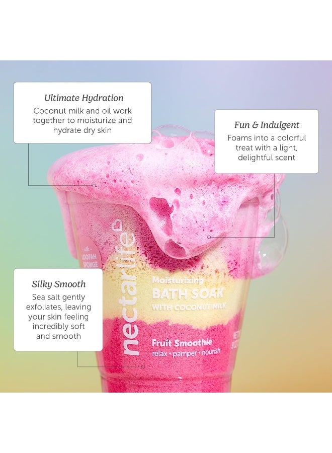 Nectar Life Coconut Milk Bath Soak, Salt Bath, Adult Bubble Bath, Natural Detox Foaming Body Soak, Foot Soak, Vegan Body Skin Care, 9 oz. (Fruit Smoothie) - Image 4