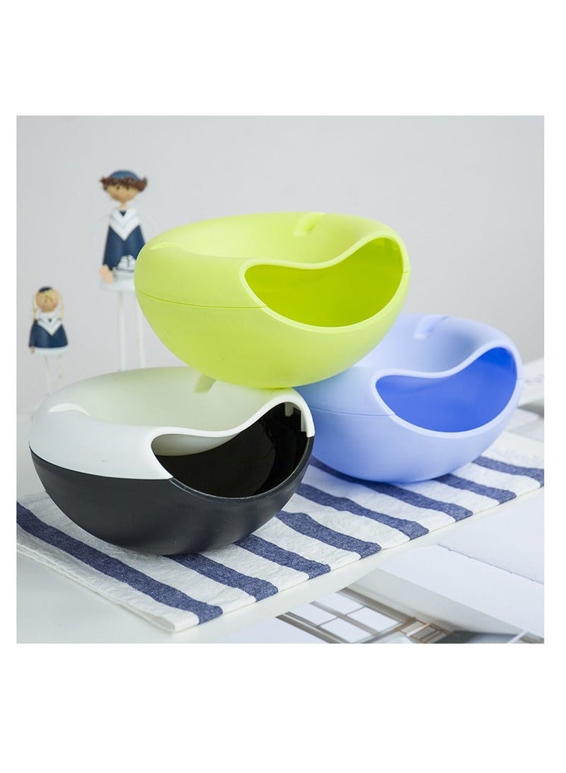 NIBEMINENT Snack Storage Bowl with Phone Holder, Double Dish Nut Shell Storage, serving for Snacks Nuts Pistachio Sunflower Seeds 4PCS - Image 4