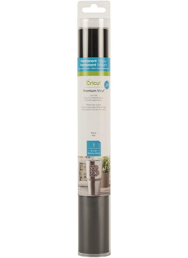 Cricut - Cricut Premium Permanent Vinyl (12" X 48") Strong Adhesive Lasts For 3 Years Uv & Waterresistant Perfect For Indooroutdoor Diy Projects Compatible With Cricut Machines Black - Image 1