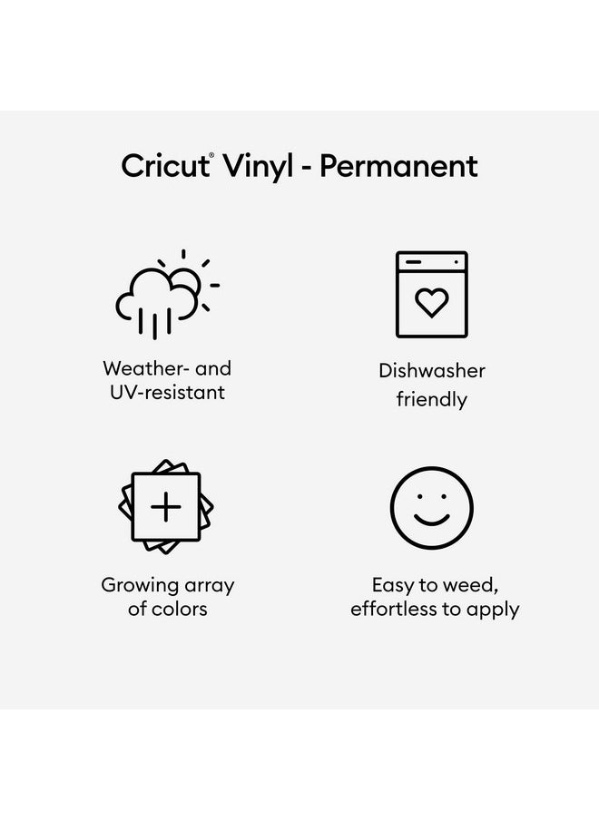 Cricut - Cricut Premium Permanent Vinyl (12" X 48") Strong Adhesive Lasts For 3 Years Uv & Waterresistant Perfect For Indooroutdoor Diy Projects Compatible With Cricut Machines Black - Image 1