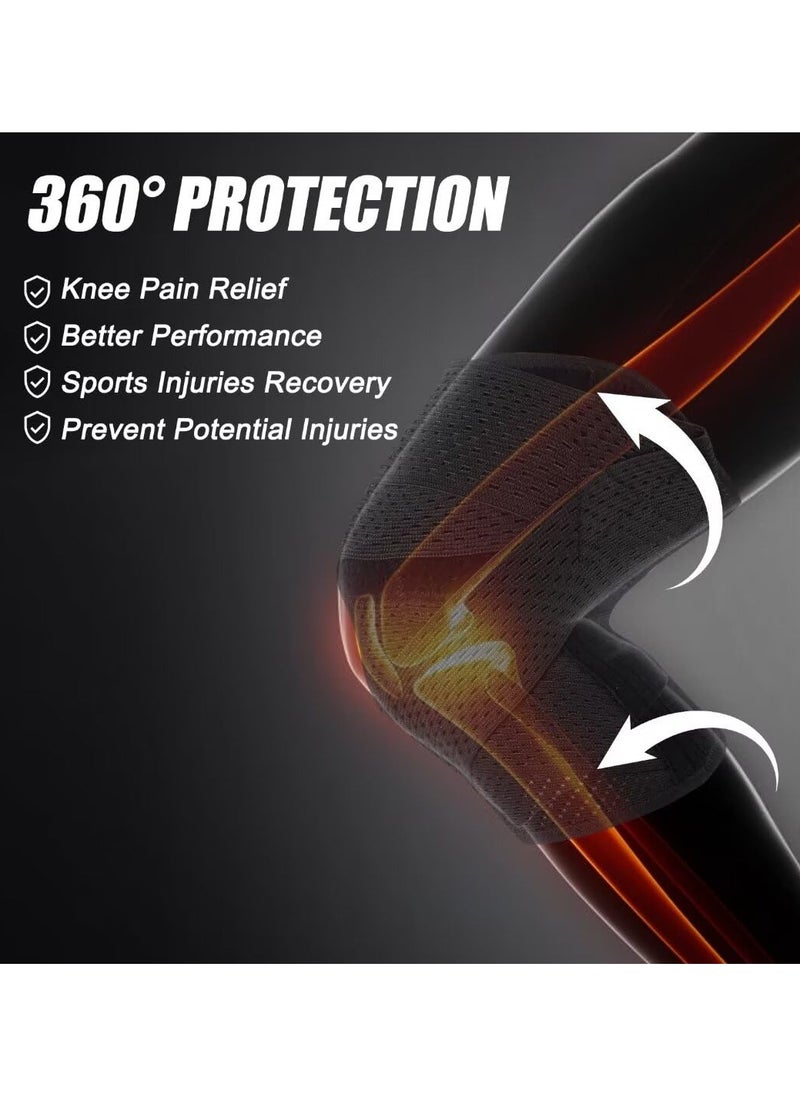 Generic - Professional Knee Brace with Side Stabilizers, Compression Knee Support with Mesh Weave Tech, Knee Wrap with Ultra-Soft Bandage for Running, Workout, Hiking, All Sports - Image 1