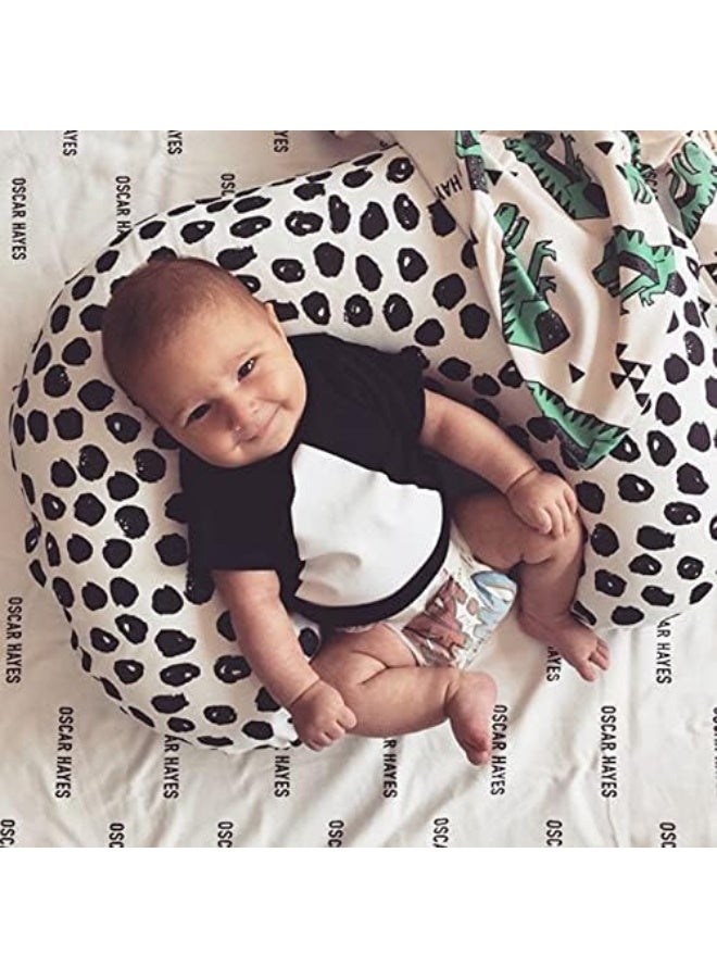Little Jump Little Jump 2 Pack Nursing Pillow Cover Slipcover for Breastfeeding Pillows, Soft and Comfortable Safely Fits On Standard Infant Nursing Pillows (Geometric & Speckles)  - Image 2