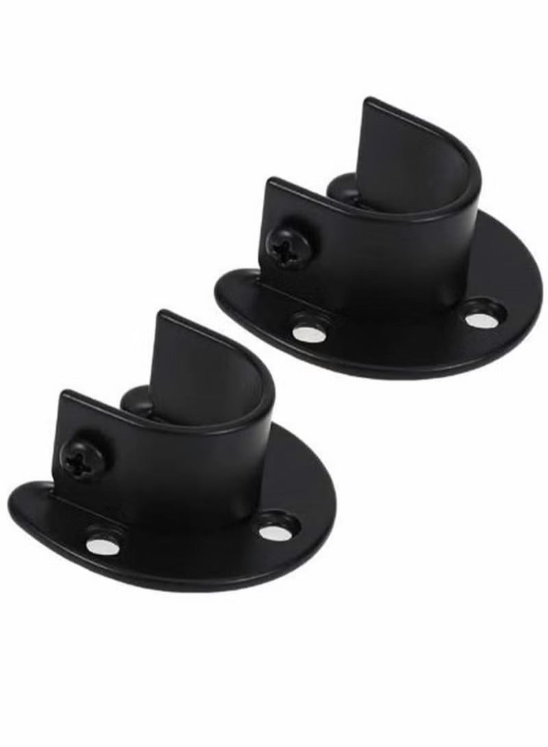 Closet Rod End Support, Wardrobe Pipe Closet Lever Shower Curtain Hanging Tube Rod Bracket Rail Holder  - Image 3