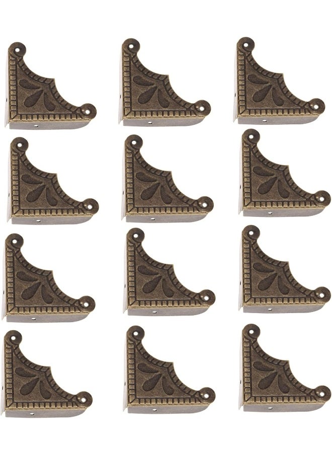 Dophee dophee 12Pcs Antique Brass Decorative Jewelry Chest Wooden Box Corner Protector Guard  - Image 1