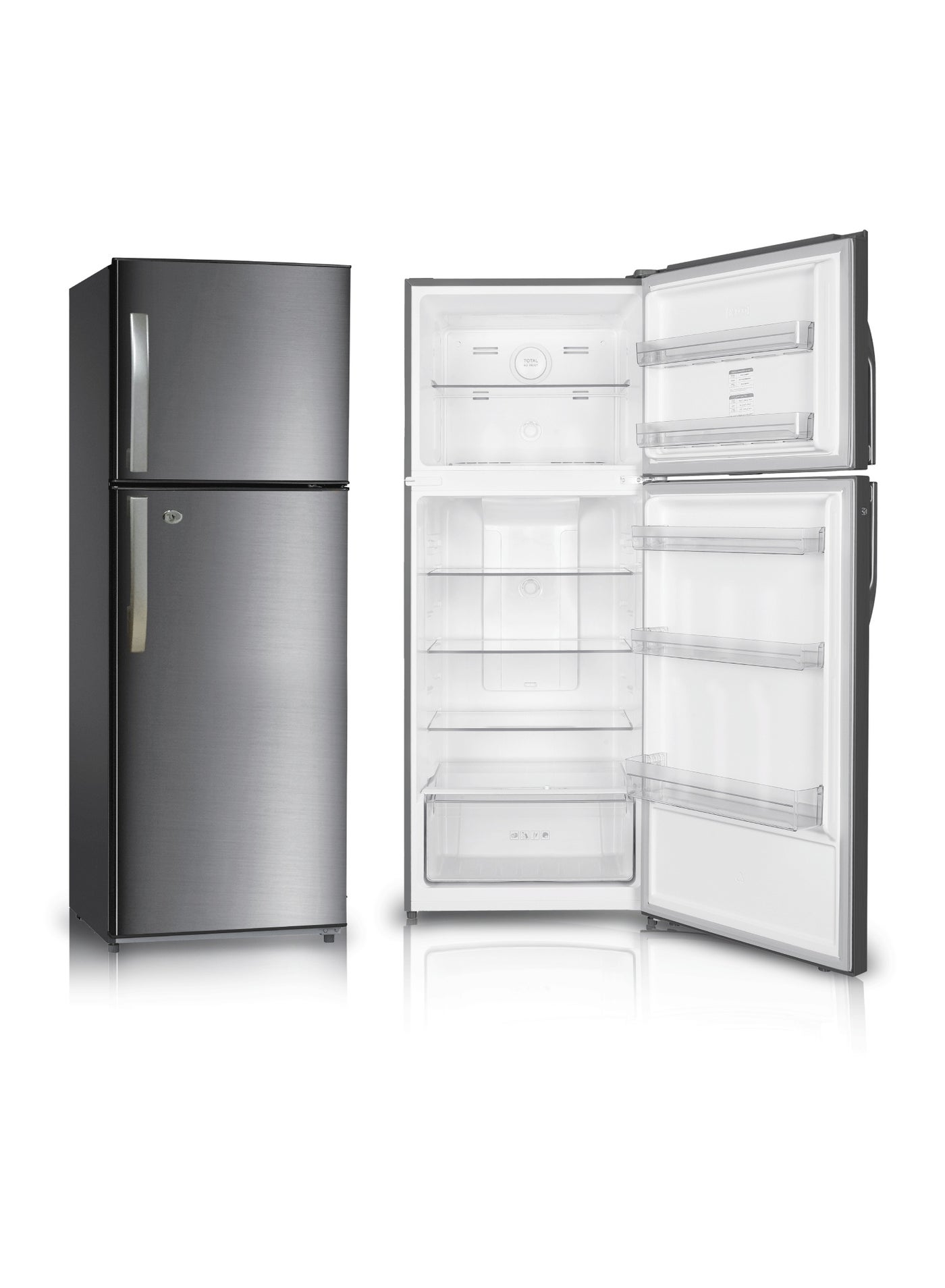 Oscar 333L Double Door No Frost Refrigerator | Electronic Temperature Control | Chiller Zone with Easy Slide Tray | Large Crisper with Humidity Control | Silver Inox Finish | ORF 455 FFHS | 1 Year Warranty