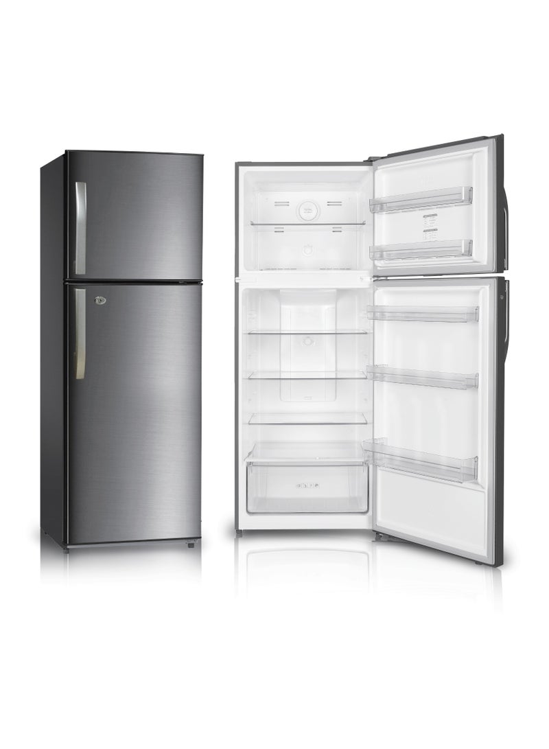 Oscar 333L Double Door No Frost Refrigerator | Electronic Temperature Control | Chiller Zone with Easy Slide Tray | Large Crisper with Humidity Control | Silver Inox Finish | ORF 455 FFHS | 1 Year Warranty