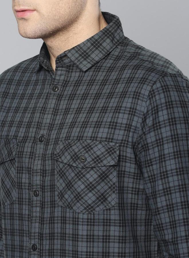 دينيس لينغو قميص رجالي كاجوال بقصة سليم فيت بنقشة مربعات - Image 2