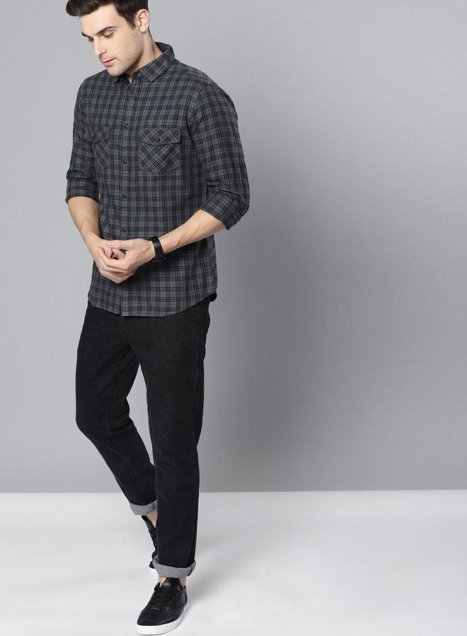 دينيس لينغو قميص رجالي كاجوال بقصة سليم فيت بنقشة مربعات - Image 4