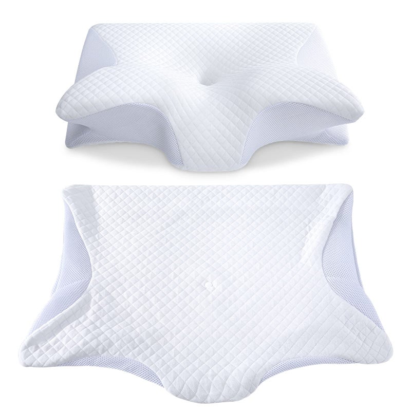 HOMCA HOMCA Memory Foam Cervical Pillow Cover  Hypoallergenic Contour Orthopedic Pillow Case 1Pack White Suitable for Pillow Model PL02 