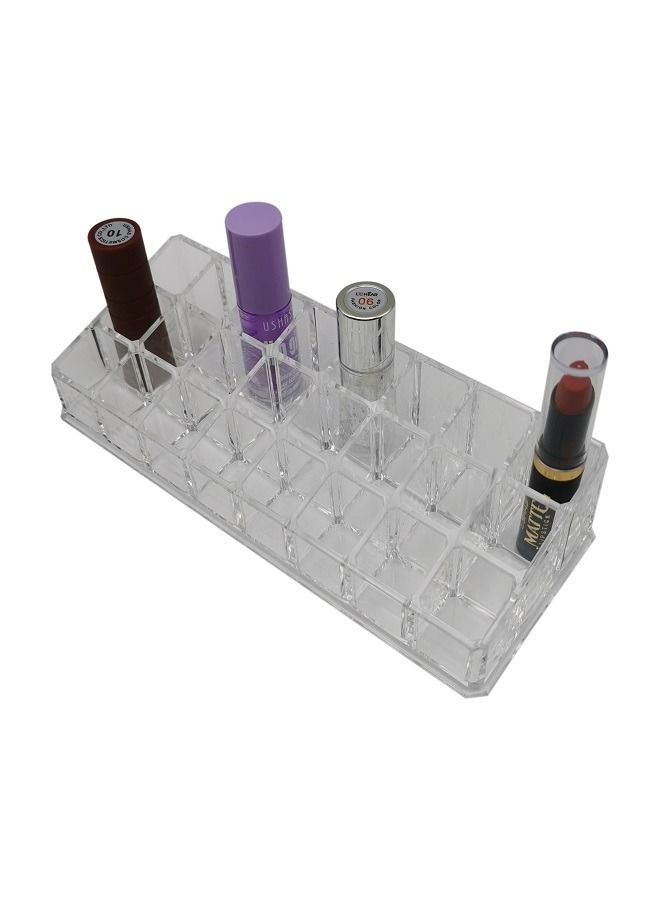 asmat 24 Spaces Clear Acrylic Lipstick Organizer Display Stand Cosmetic Makeup Organizer for Lipstick, Brushes, Bottles - Image 1