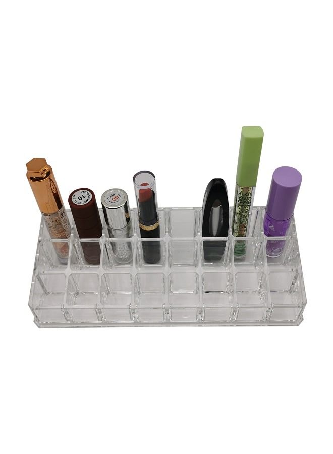 asmat 24 Spaces Clear Acrylic Lipstick Organizer Display Stand Cosmetic Makeup Organizer for Lipstick, Brushes, Bottles - Image 3