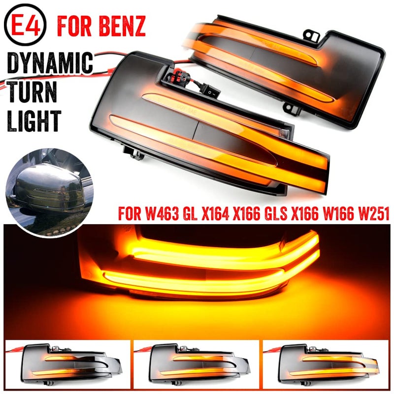2Pcs Dynamic Turn Signal LED Side Mirror Indicator Light Compatible with Benz G M R Class SUV W463 GL X164 X166 GLS X166 W166 W251 - Image 2