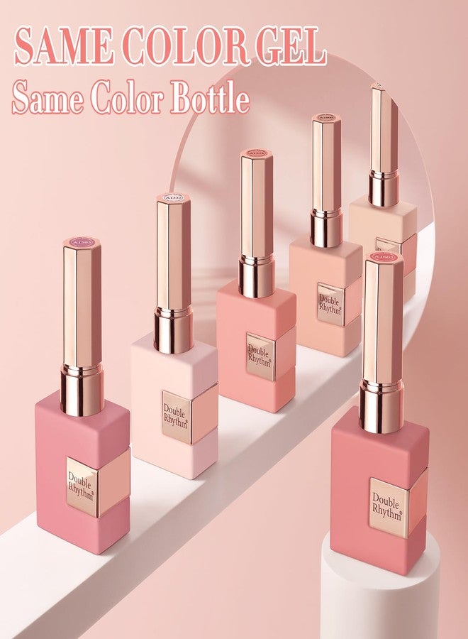 Double Rhythm 6 Pcs 15 ML Gel Polish Set Same Color Same Bottle Soak Off Gel Polish Kit Nail Art Manicure Salon DIY at Home for Women (Rose Beige Nude Cream Rose Coral-T6-20) - Image 4