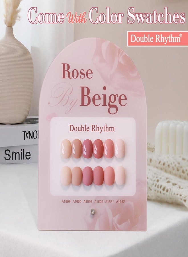 Double Rhythm 6 Pcs 15 ML Gel Polish Set Same Color Same Bottle Soak Off Gel Polish Kit Nail Art Manicure Salon DIY at Home for Women (Rose Beige Nude Cream Rose Coral-T6-20) - Image 3