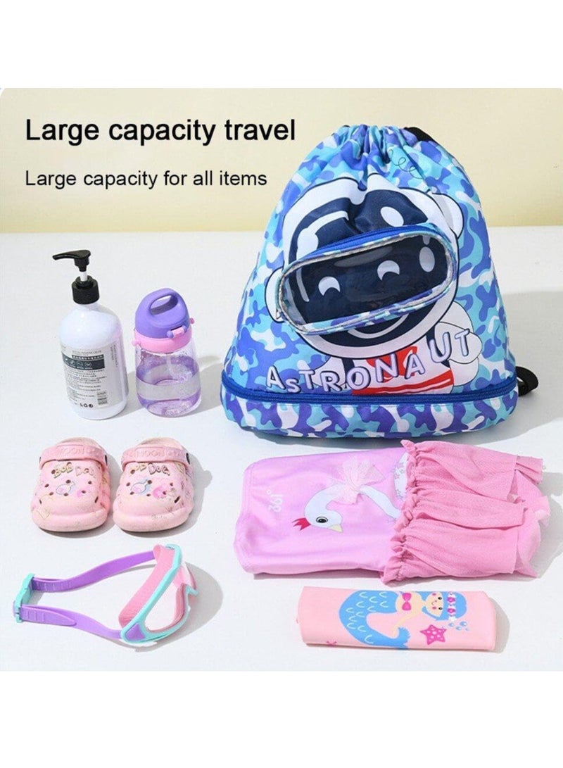 2PCS Swimming Bags for Kids, Kids Swimming Backpack,School Bag Dry Wet Separation,Sports Gym PE Bag,Waterproof Beach Backpack for Swimming Beach Pool School Gym Sports Travel  - Image 2