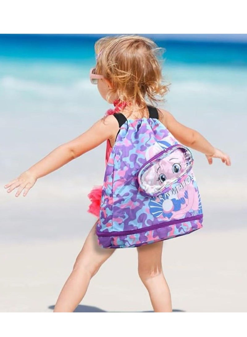 2PCS Swimming Bags for Kids, Kids Swimming Backpack,School Bag Dry Wet Separation,Sports Gym PE Bag,Waterproof Beach Backpack for Swimming Beach Pool School Gym Sports Travel  - Image 5