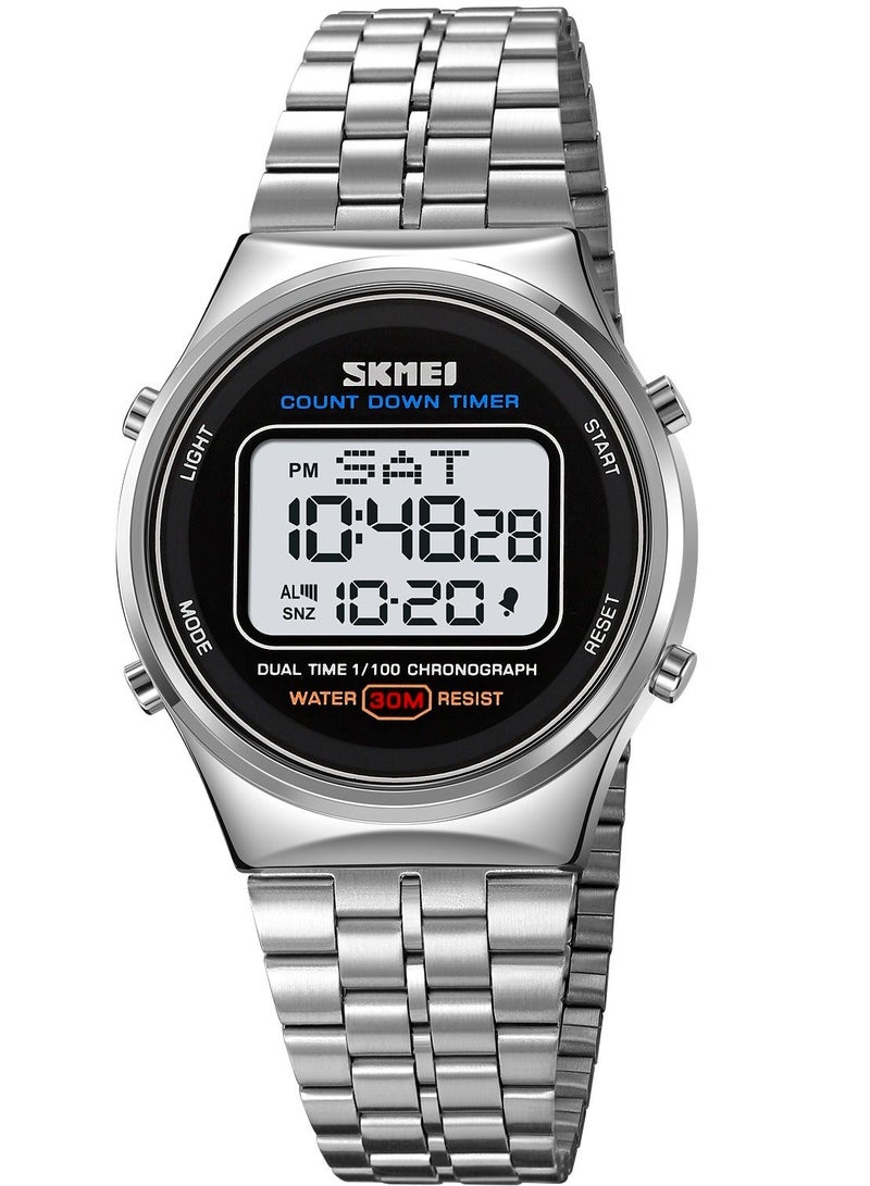 Watches for Men Stainless Steel Water Resistant Digital Watch 1882 - Image 1