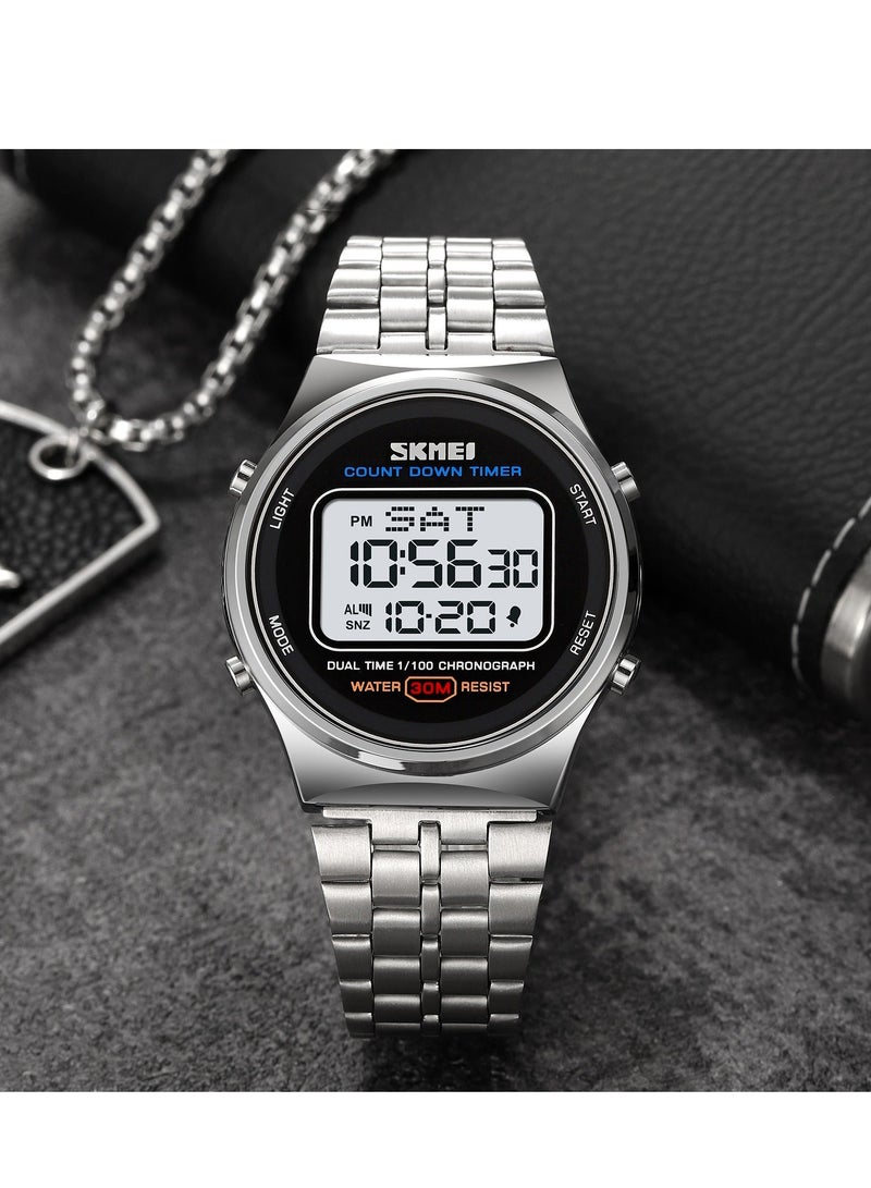 Watches for Men Stainless Steel Water Resistant Digital Watch 1882 - Image 2