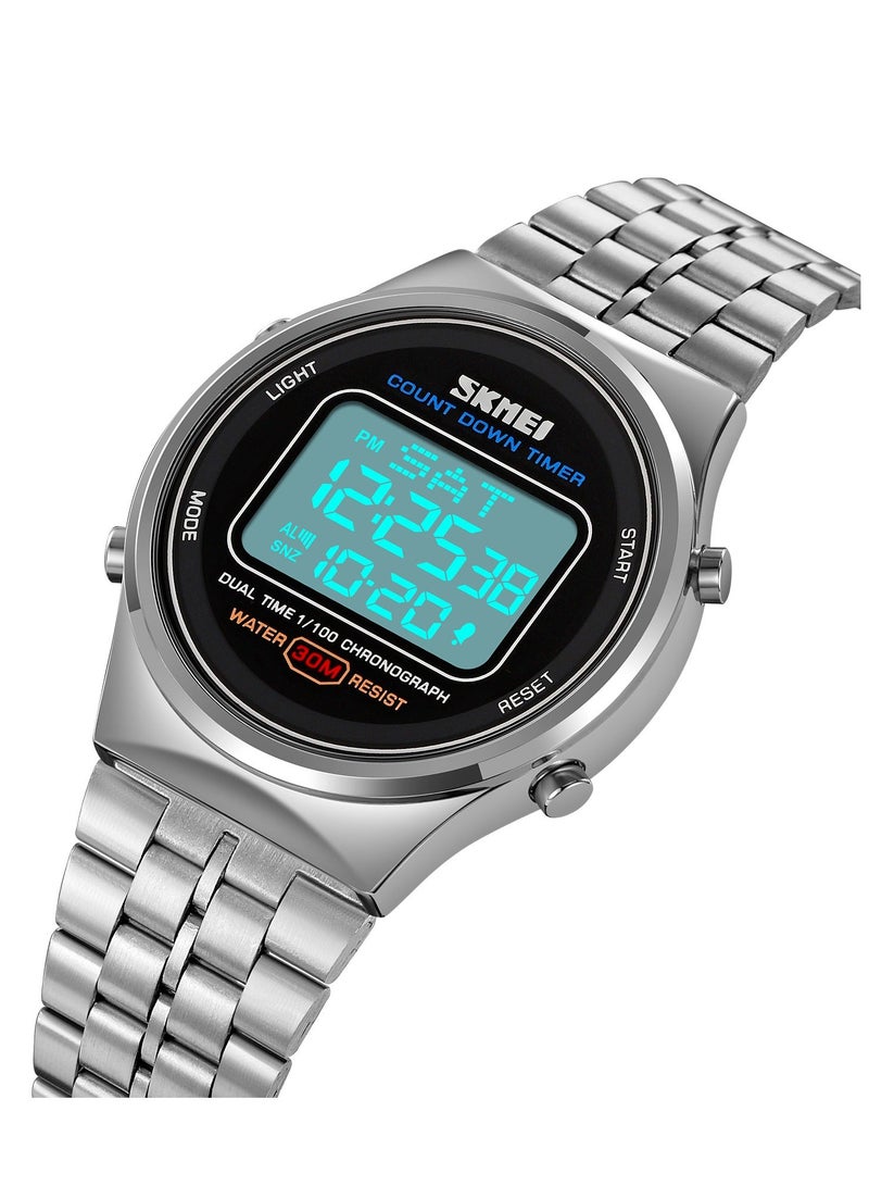 Watches for Men Stainless Steel Water Resistant Digital Watch 1882 - Image 4