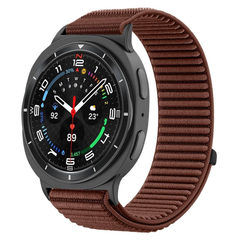 سوار ساعة ذكية سوار نايلون حلقي متوافق باللون أسود قابل للتعديل مع Samsung Galaxy Watch 8 بملاءمة قابلة للتعديل وحزام بديل - Image 1