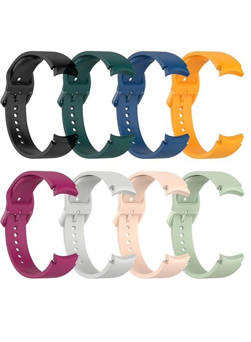 Aookay 8 Pcs Strap for Samsung Galaxy Watch 7, Samsung Watch 7 6 5 Bands 40mm 44mm Fashion Silicone Replacement Strap, 20mm Adjustable Silicone Strap Replacement Band (Black+Wine Red+Official Dark Blue +Official Dark Green +Official Light Green +Official Silver Gray+Official Yellow+Official Light Pink) - Image 1